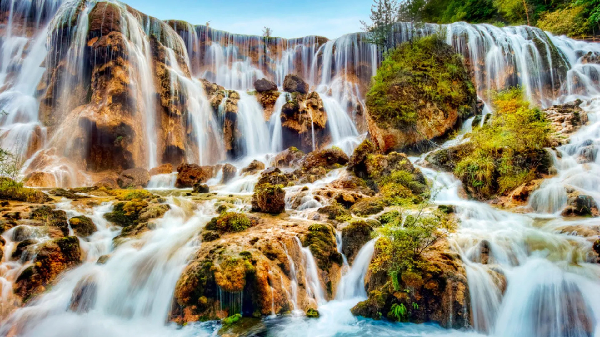 Jiuzhaigou National Park Waterfall 